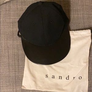 Sandro Lambskin trim cap. All black everything
